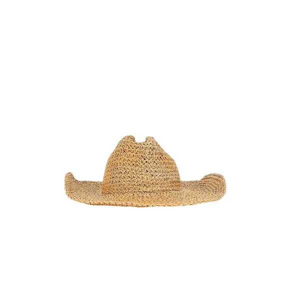 8 Other Reasons Woven Cowboy Hat in Dark Tan One Size New Womens Sun Western - Picture 3 of 7